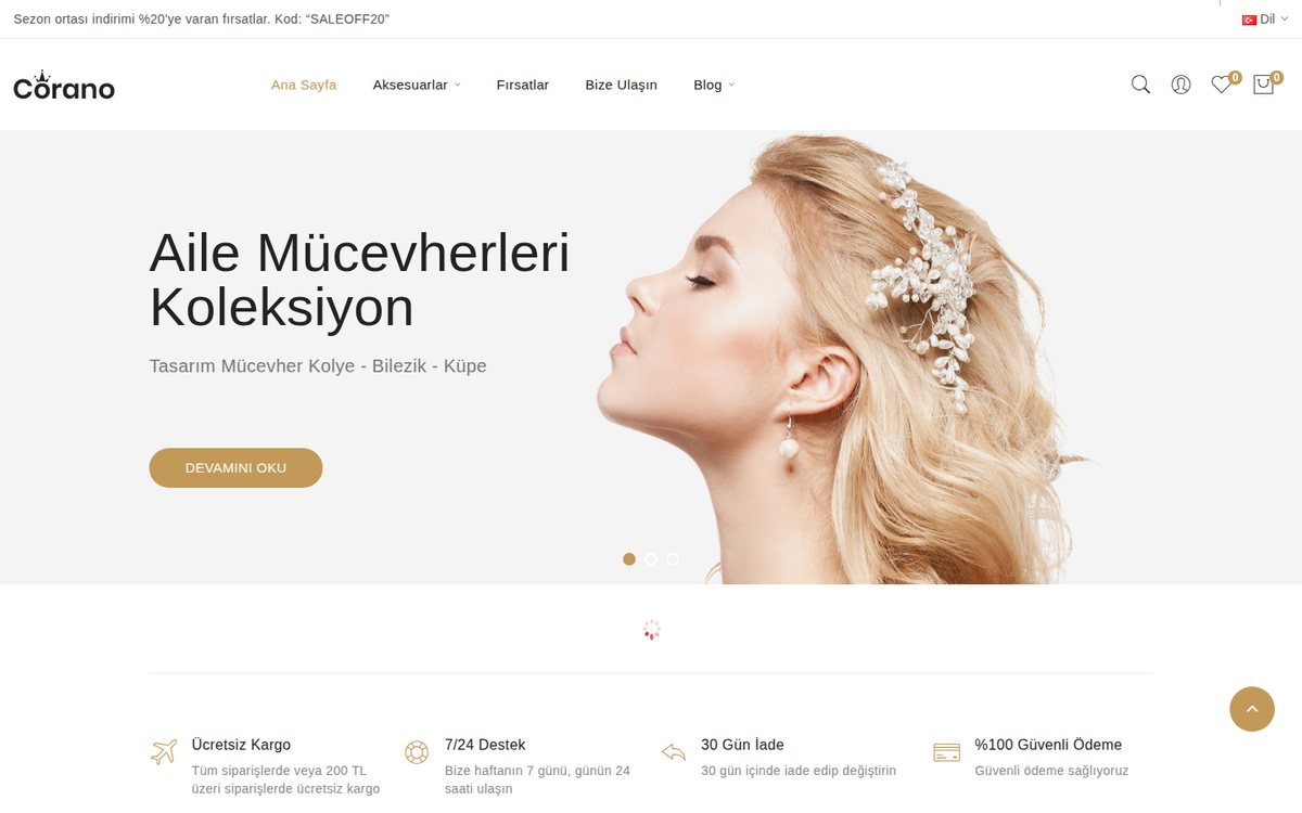 Corano - OpenCart Mücevher Teması