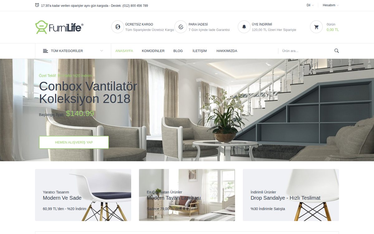 Furnilife - OpenCart Mobilya Teması