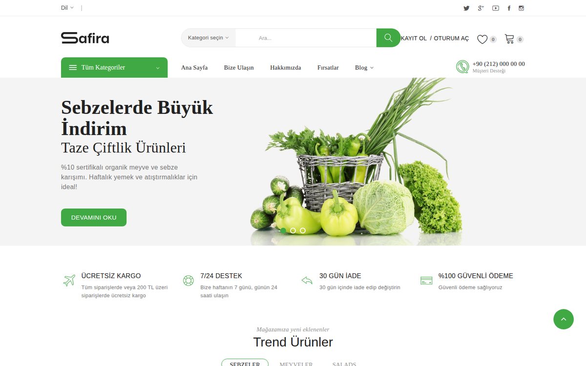 Safira - OpenCart Genel Teması
