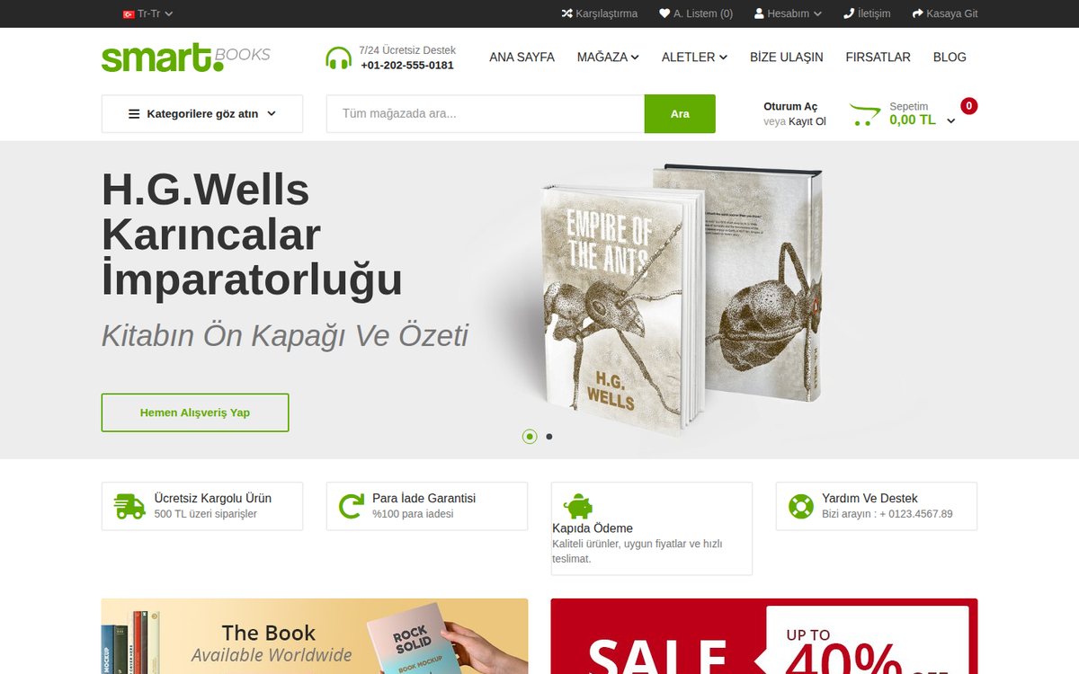 Smartbook - OpenCart Kitap Teması