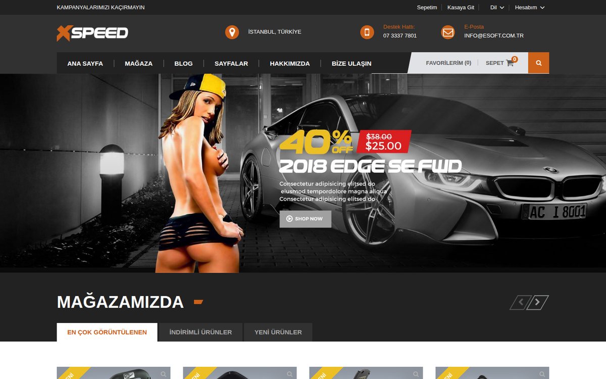 Xspeed - OpenCart Oto Aksesuar Teması